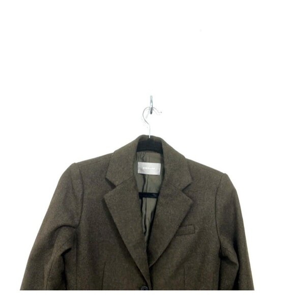 Everlane Women’s Wool Blend Academy Blazer Olive Green Size 2 Office Minimalist - Picture 5 of 11